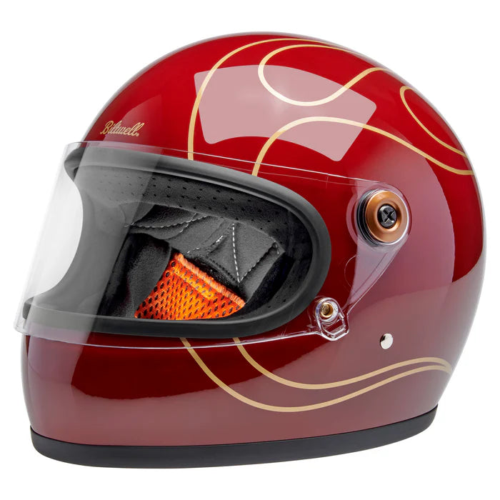Biltwell Gringo S Helmet - Gloss Garnet Red Flames
