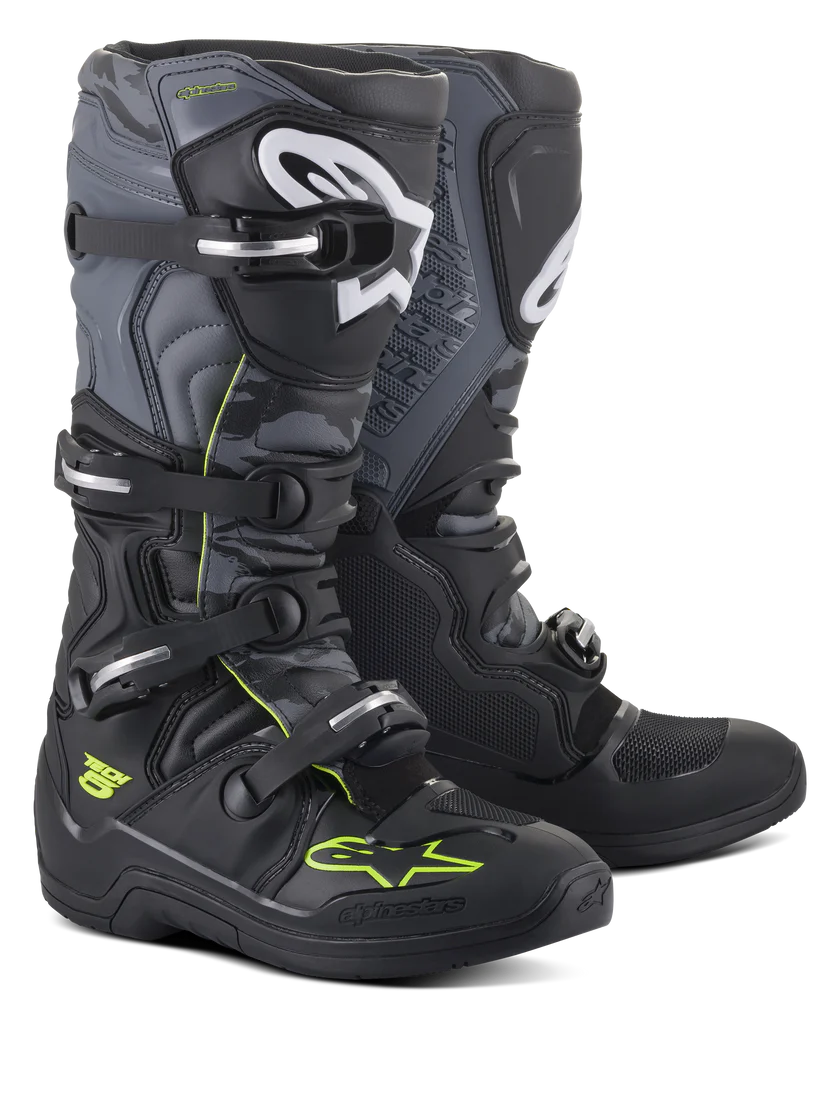 ALPINESTARS MOTOCROSS MX Boots Tech 5 Boots -Black/Gray/Yellow Fluo