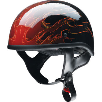 Z1R Beanie Hellfire Half Helmet Flame Gloss RED