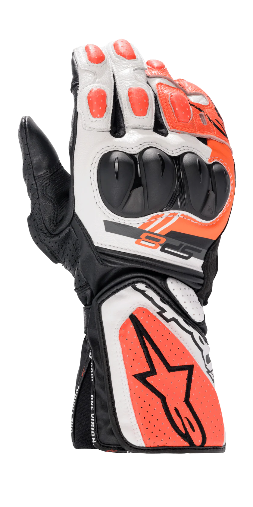 Alpinestars SP-8 V3 Gloves Motorcycles Racing/Sport Black/White/Red Fluo