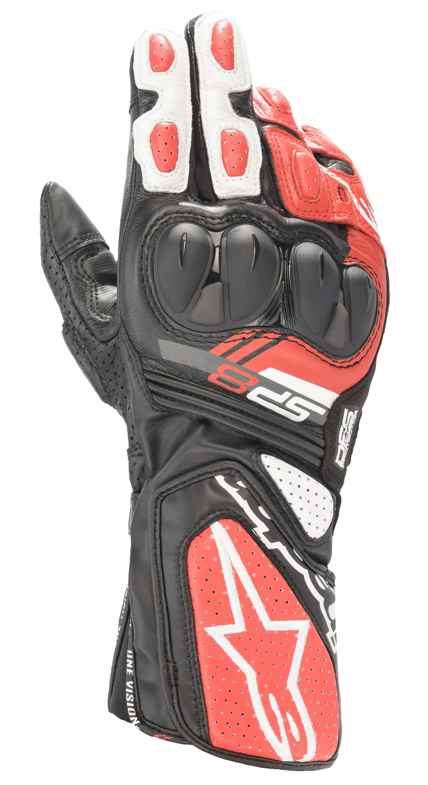 Alpinestars SP-8 V3 Gloves Motorcycles Racing/Sport Black/White/Bright Red