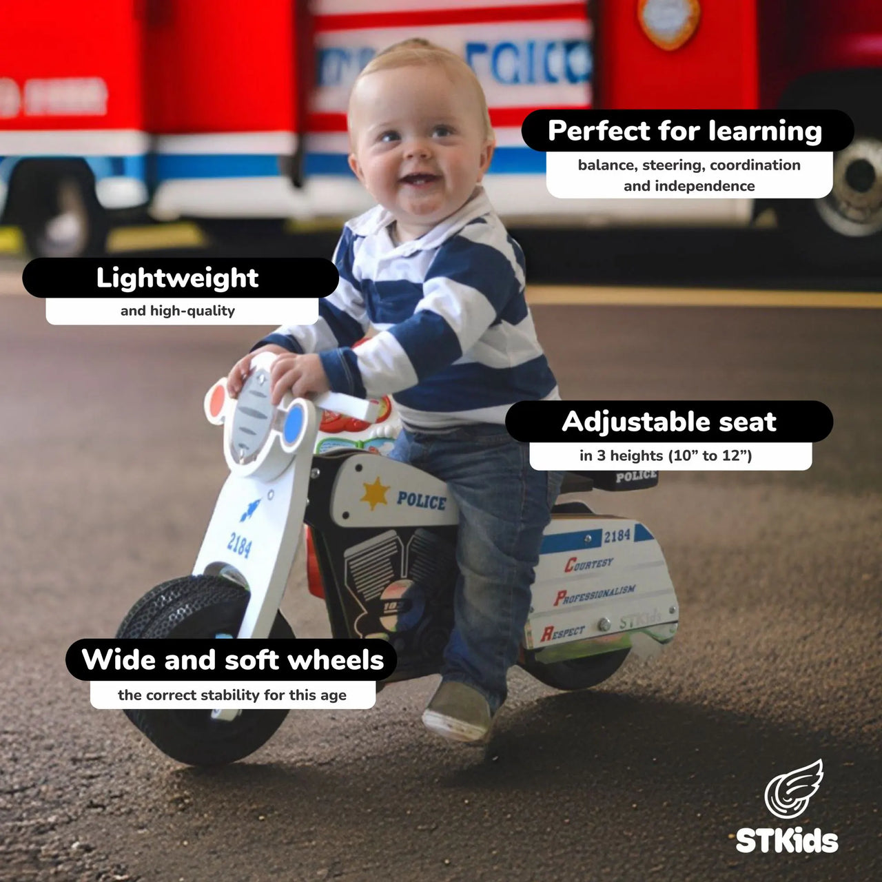 STK Baby Balance Bike Mini Balance POLICE