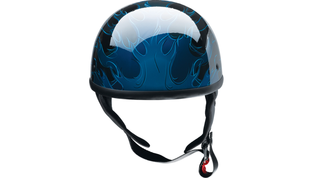Z1R Beanie Hellfire Half Helmet Flame Gloss Blue