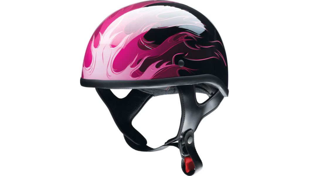 Z1R Beanie Hellfire Half Helmet Flame Gloss Pink