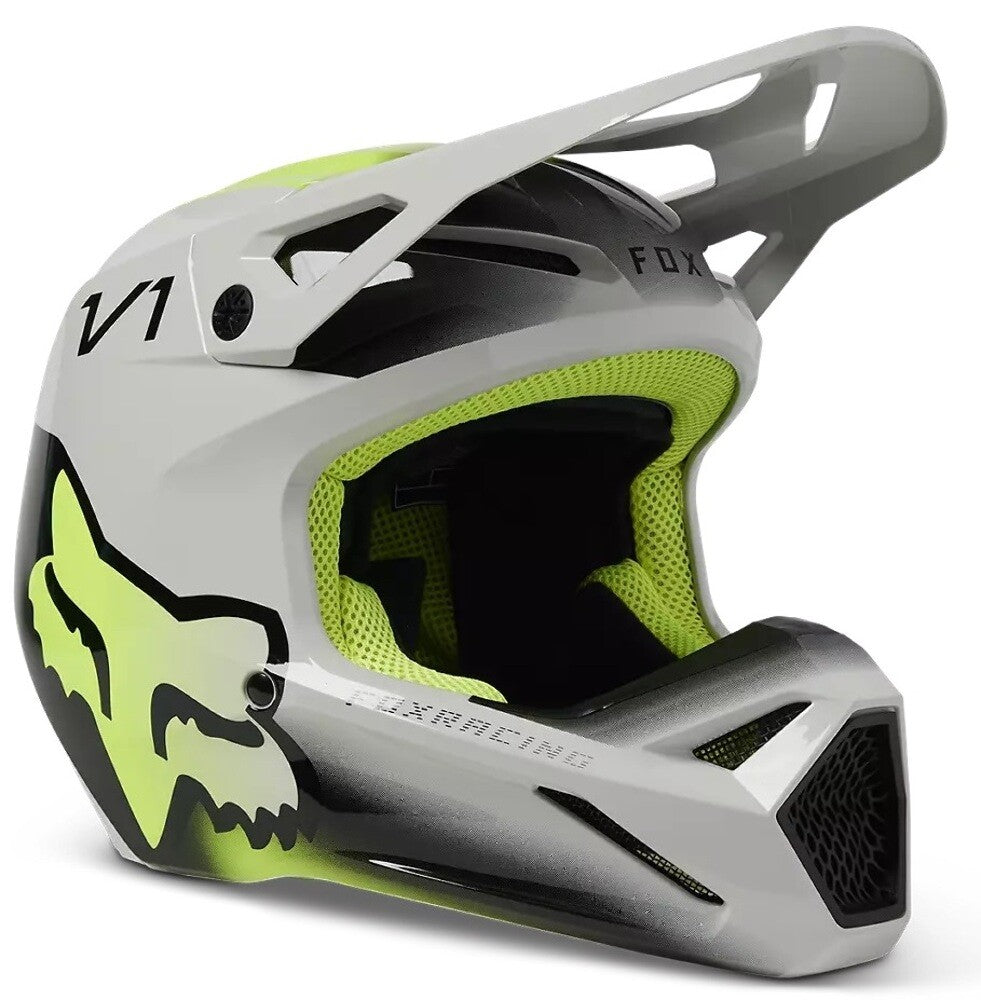 FOX RACING YOUTH V1 TOXSYX HELMET gray/green