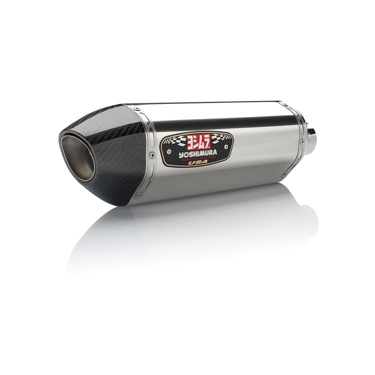 YOSHIMURA  12'' R77 RIGHT MUFFLER STAINLESS/STAINLESS FLARE WORKS FINISH